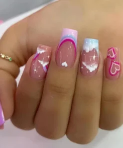 White Cloud French Press On Nails