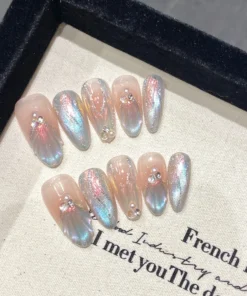 Aurora Shell Almond Press On Nails