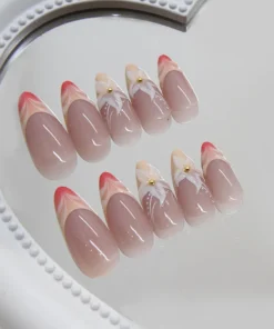Pink Blush French Orchid Press On Nails