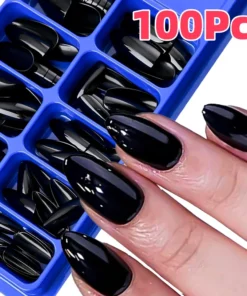 Black Matte Almond Press On Nails