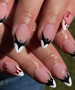 Bat French Almond Press On Nails