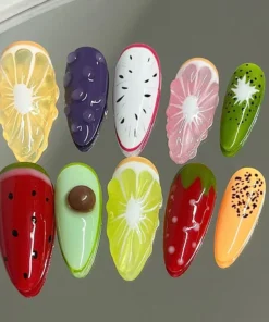 Summer Fruits French Press On Nails