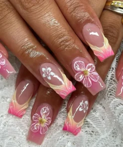 Dreamy Pink Water Ripple Press On Nails